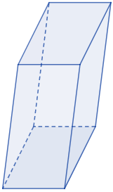 Calculadoras online del área y volumen del prisma cuadrangular o rectangular y romboidal. También, definimos prisma cuadrangular (y romboidal) recto y oblicuo y demostramos las fórmulas de su área y volumen. Matemáticas. Geometría.